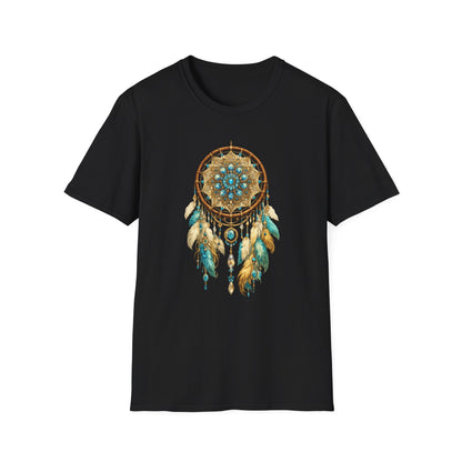 Ornate Turquoise & Gold Dreamcatcher T-Shirt