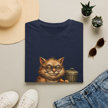 Danny DeVito Cat Parody— Cute Cat with Glasses & Pizza Graphic Tee