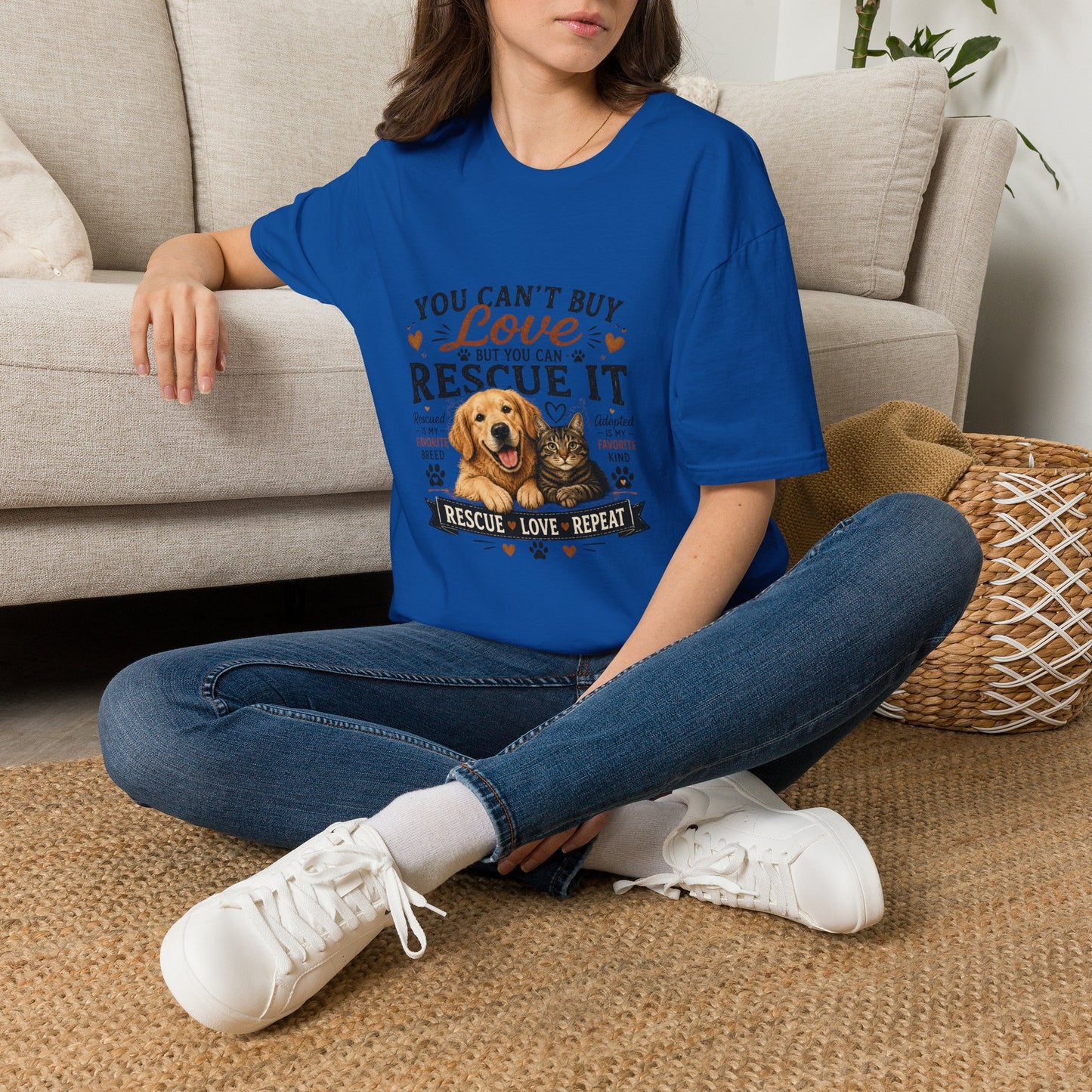 Rescue It T-Shirt — "You Can't Buy Love But You Can Rescue It" Dog Rescue Tee
