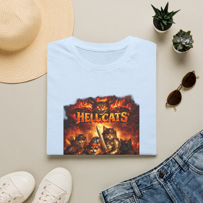 Hellcats Biker Gang Funny Cat T-Shirt — Fiery Demon Cat Band Tee
