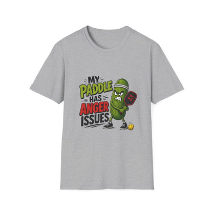 Pickle Paddle T‑Shirt — "My Paddle Has Anger Issues" Funny Pickleball Tee