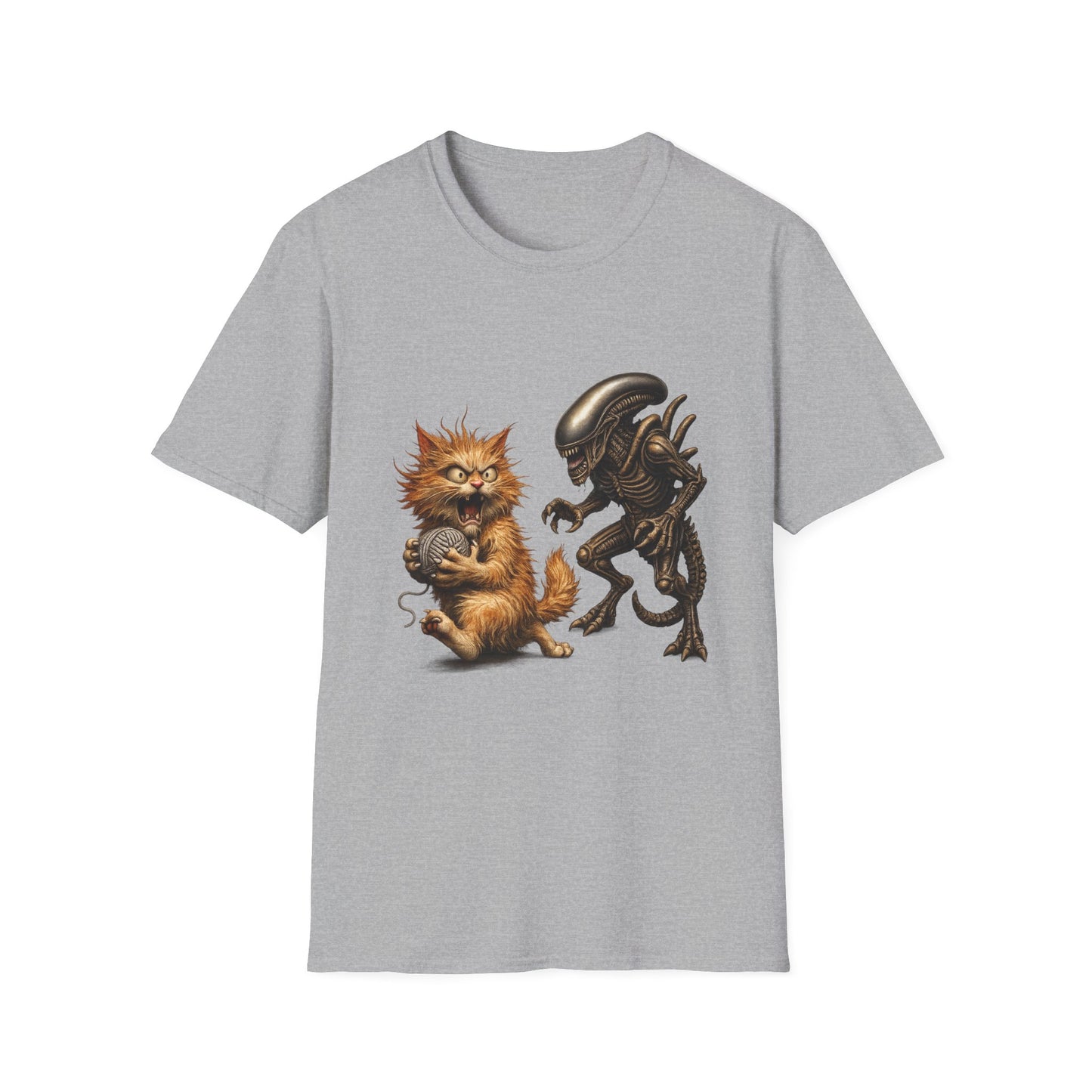 Xenomorph vs. Cat - Alien Graphic T-Shirt — Funny Sci‑Fi Cat Tee