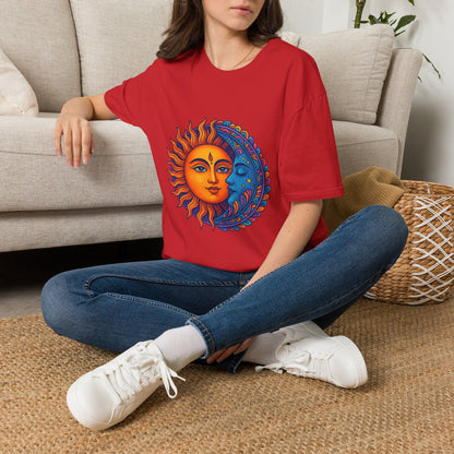 Sun and Moon Sacred Balance Indian Art T-Shirt