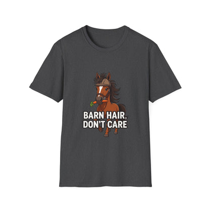 Barn Hair, Don't Care Funny Equestrian T-Shirt