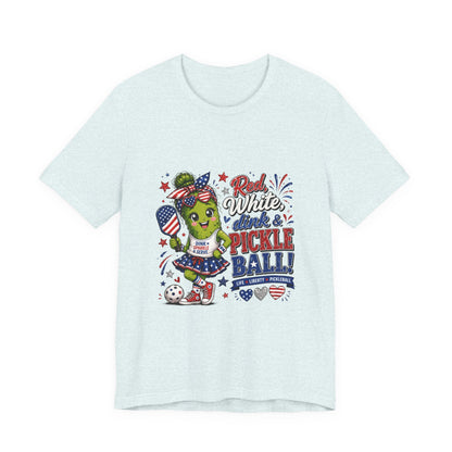 Red, White, Dink & Pickleball Funny Patriotic T-Shirt