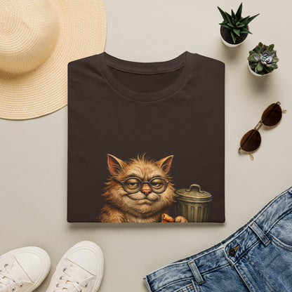 Danny DeVito Cat Parody— Cute Cat with Glasses & Pizza Graphic Tee