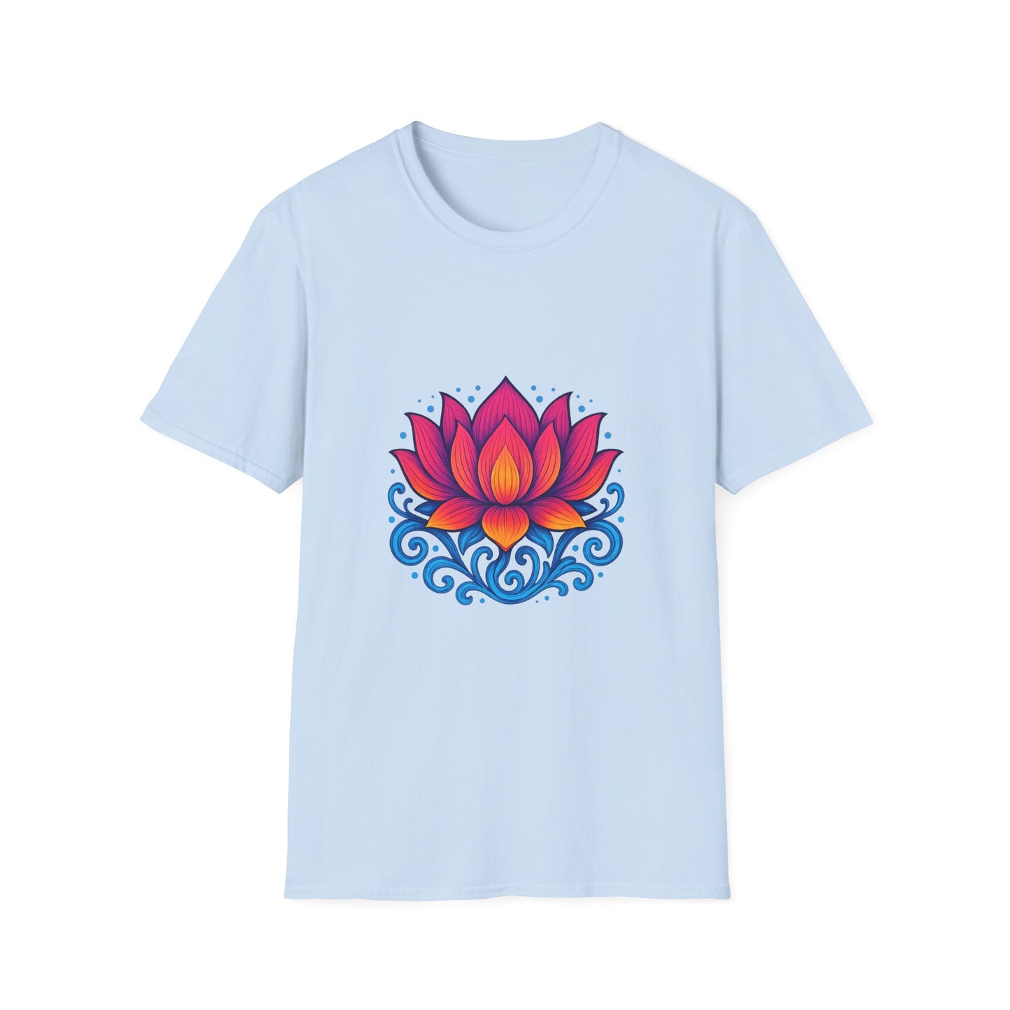 Vibrant Lotus Flower Sacred Indian Art T-Shirt