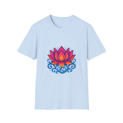 Vibrant Lotus Flower Sacred Indian Art T-Shirt