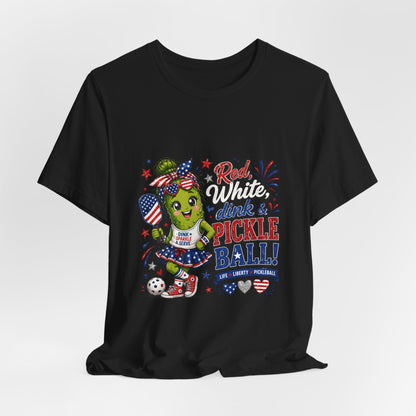 Red, White, Dink & Pickleball Funny Patriotic T-Shirt