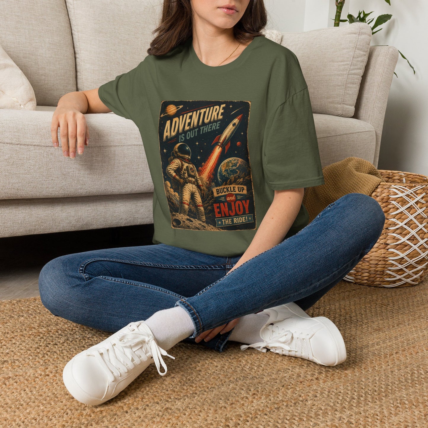Adventure Is Out There Buckle Up And Enjoy The Ride Space Rocket T-Shirt