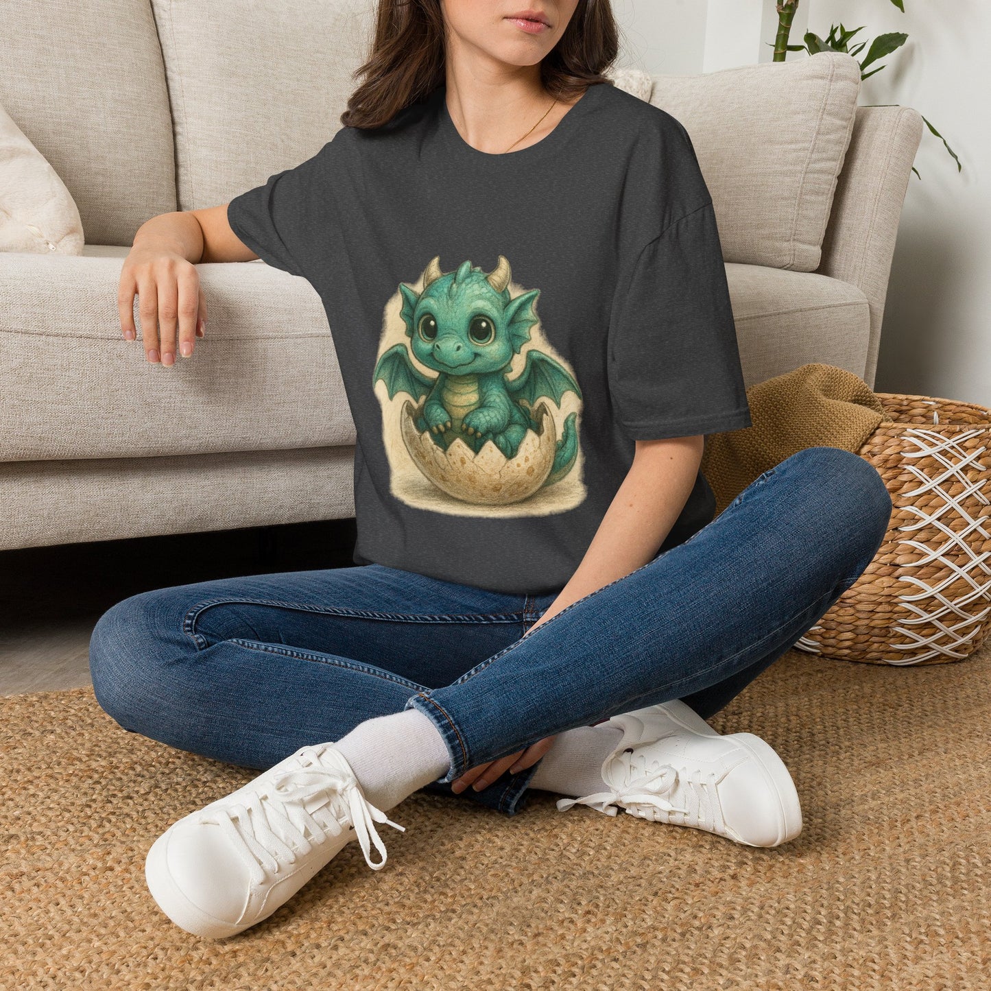 Cute Baby Dragon Hatching Egg T-Shirt