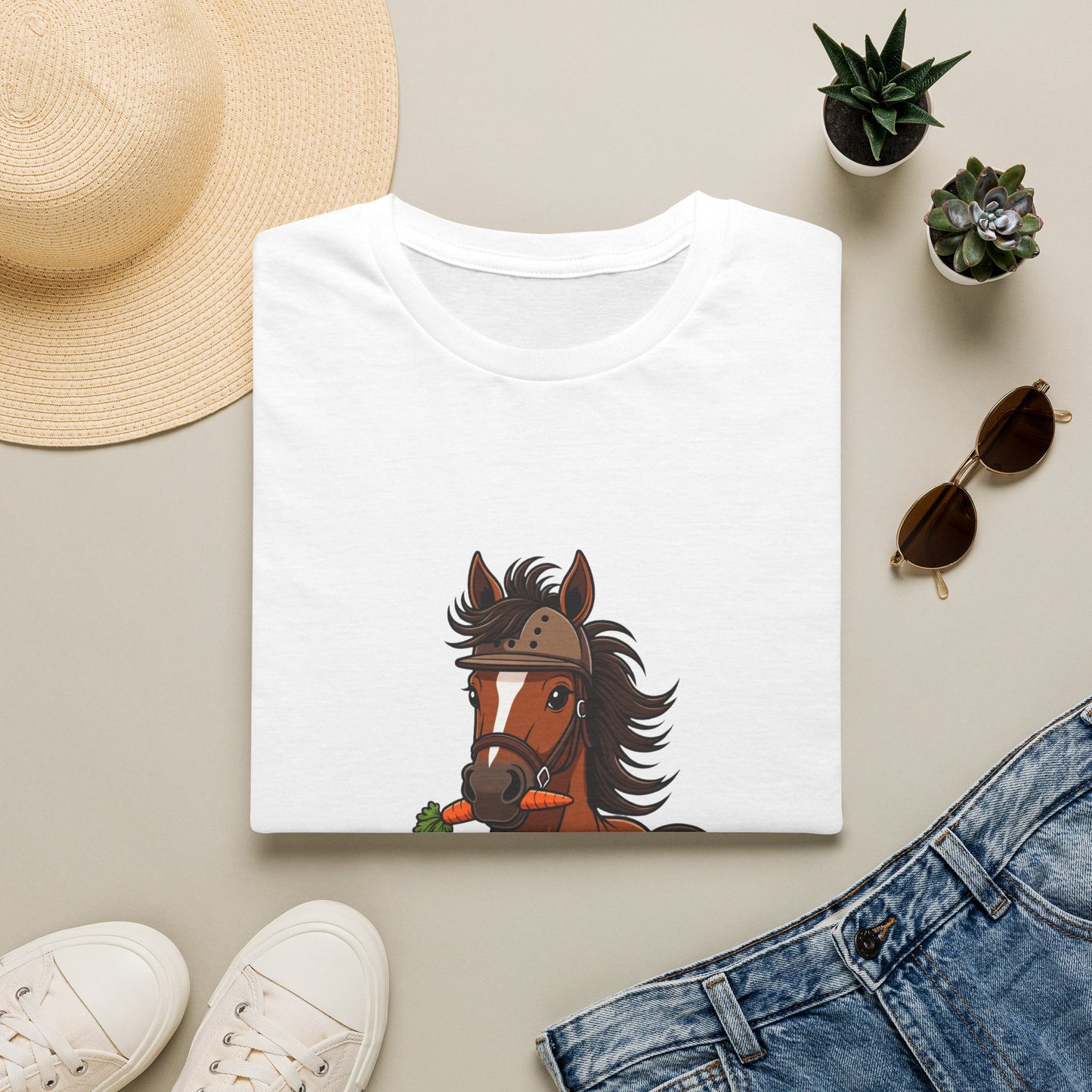 Barn Hair, Don't Care Funny Equestrian T-Shirt