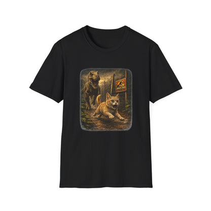 Jurassic Park Cats T‑Shirt — Retro Dino & Cat Mashup Tee