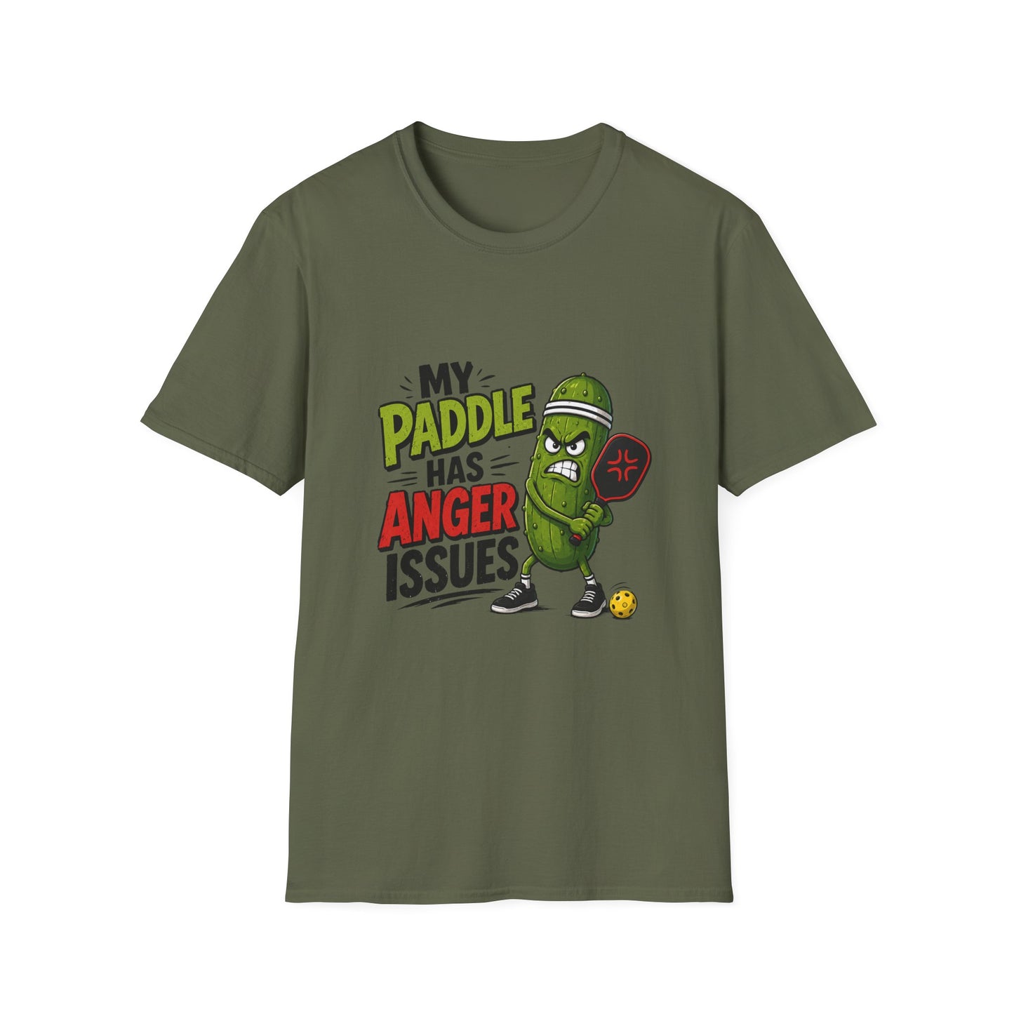 Pickle Paddle T‑Shirt — "My Paddle Has Anger Issues" Funny Pickleball Tee