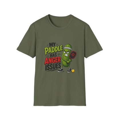 Pickle Paddle T‑Shirt — "My Paddle Has Anger Issues" Funny Pickleball Tee