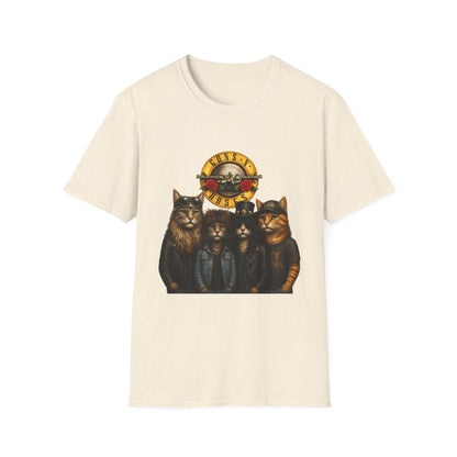 Guns and Roses Cats Funny Band Parody T-Shirt