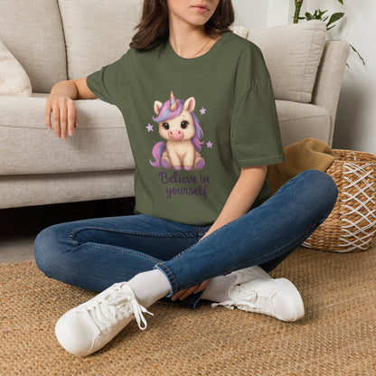 Believe in Yourself Cute Unicorn T-Shirt