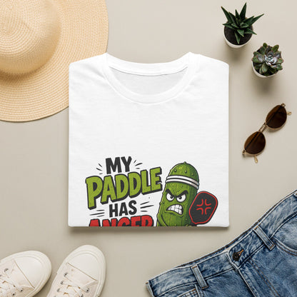 Pickle Paddle T‑Shirt — "My Paddle Has Anger Issues" Funny Pickleball Tee