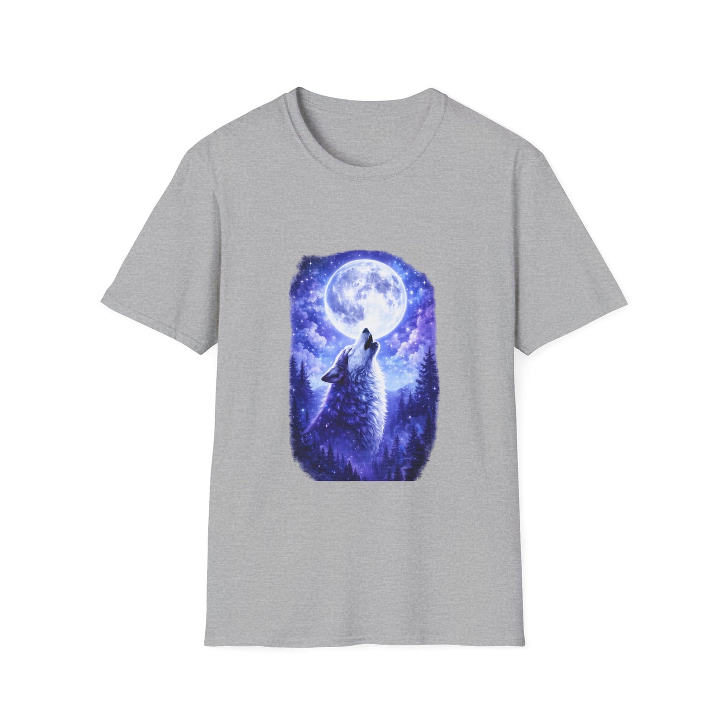 Howling Wolf Under Full Moon T-Shirt