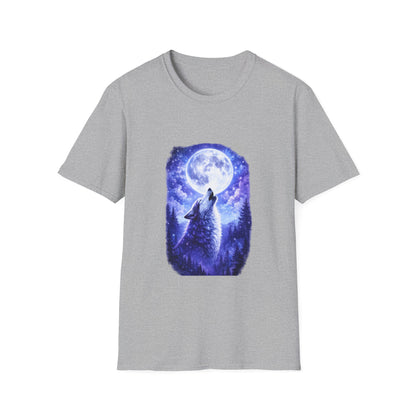 Howling Wolf Under Full Moon T-Shirt