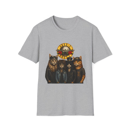 Guns and Roses Cats Funny Band Parody T-Shirt