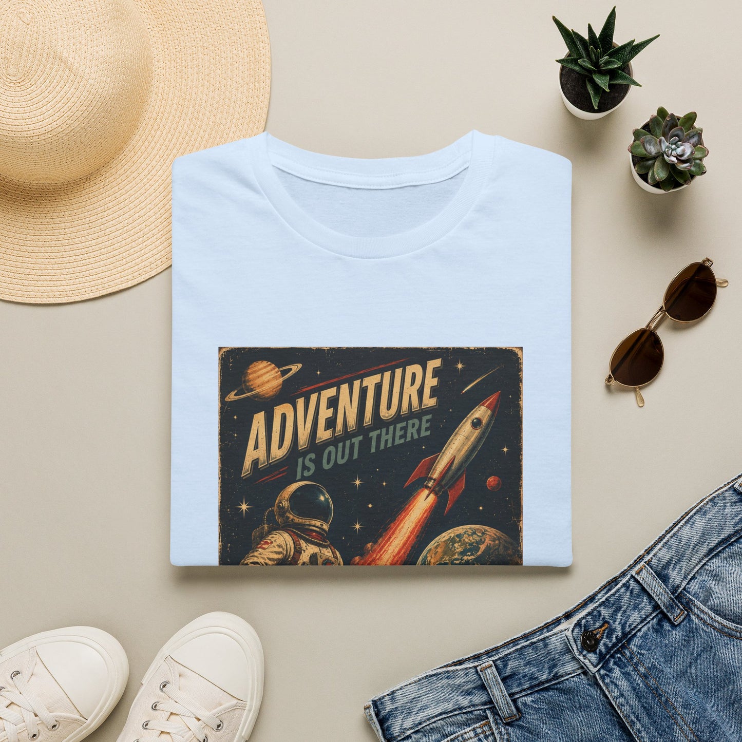 Adventure Is Out There Buckle Up And Enjoy The Ride Space Rocket T-Shirt