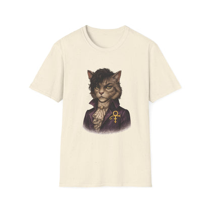 Prince Cat Parody T-Shirt — Regal Cat with Ankh Graphic