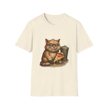 Danny DeVito Cat Parody— Cute Cat with Glasses & Pizza Graphic Tee