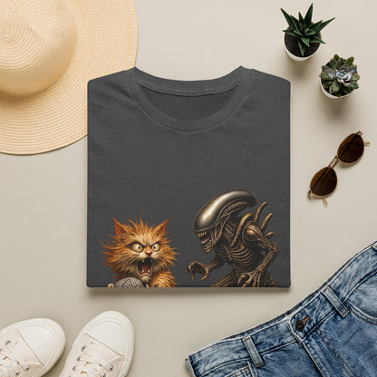Xenomorph vs. Cat - Alien Graphic T-Shirt — Funny Sci‑Fi Cat Tee