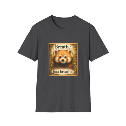 Breathe Red Panda T‑Shirt — "Breathe. Just breathe." Relaxation Tee