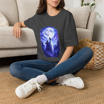 Howling Wolf Under Full Moon T-Shirt