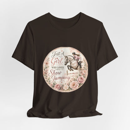 Just A Girl Who Loves Show Jumping Equestrian T-Shirt