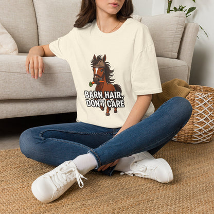 Barn Hair, Don't Care Funny Equestrian T-Shirt