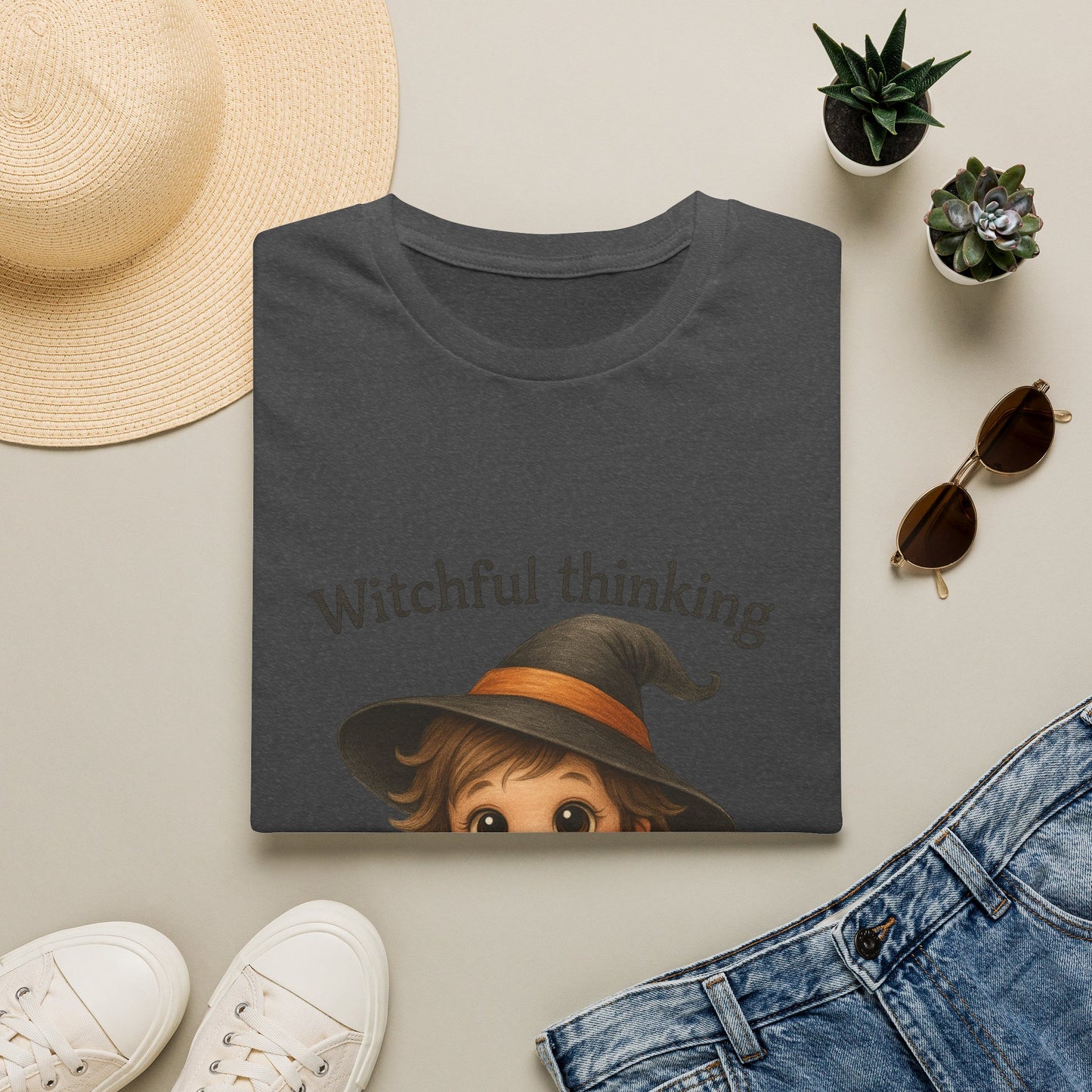 Witchful Thinking T-Shirt — Cute Witch Girl Halloween Tee