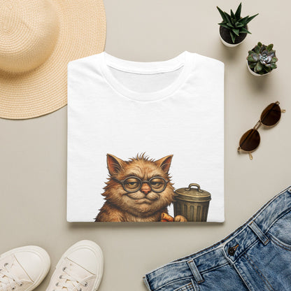 Danny DeVito Cat Parody— Cute Cat with Glasses & Pizza Graphic Tee