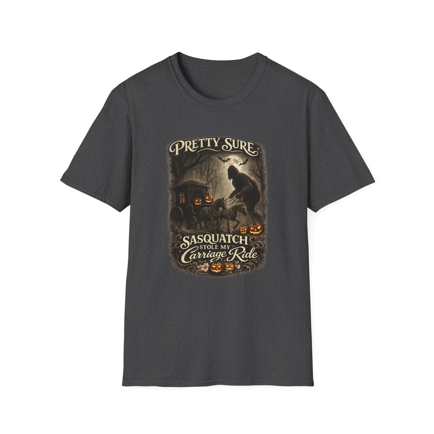 Sasquatch Stole My Carriage Ride Funny Halloween T-Shirt