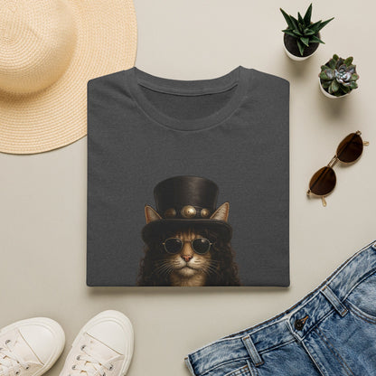Slash Cat Parody — Vintage Top Hat Guitarist Cat Graphic T‑Shirt