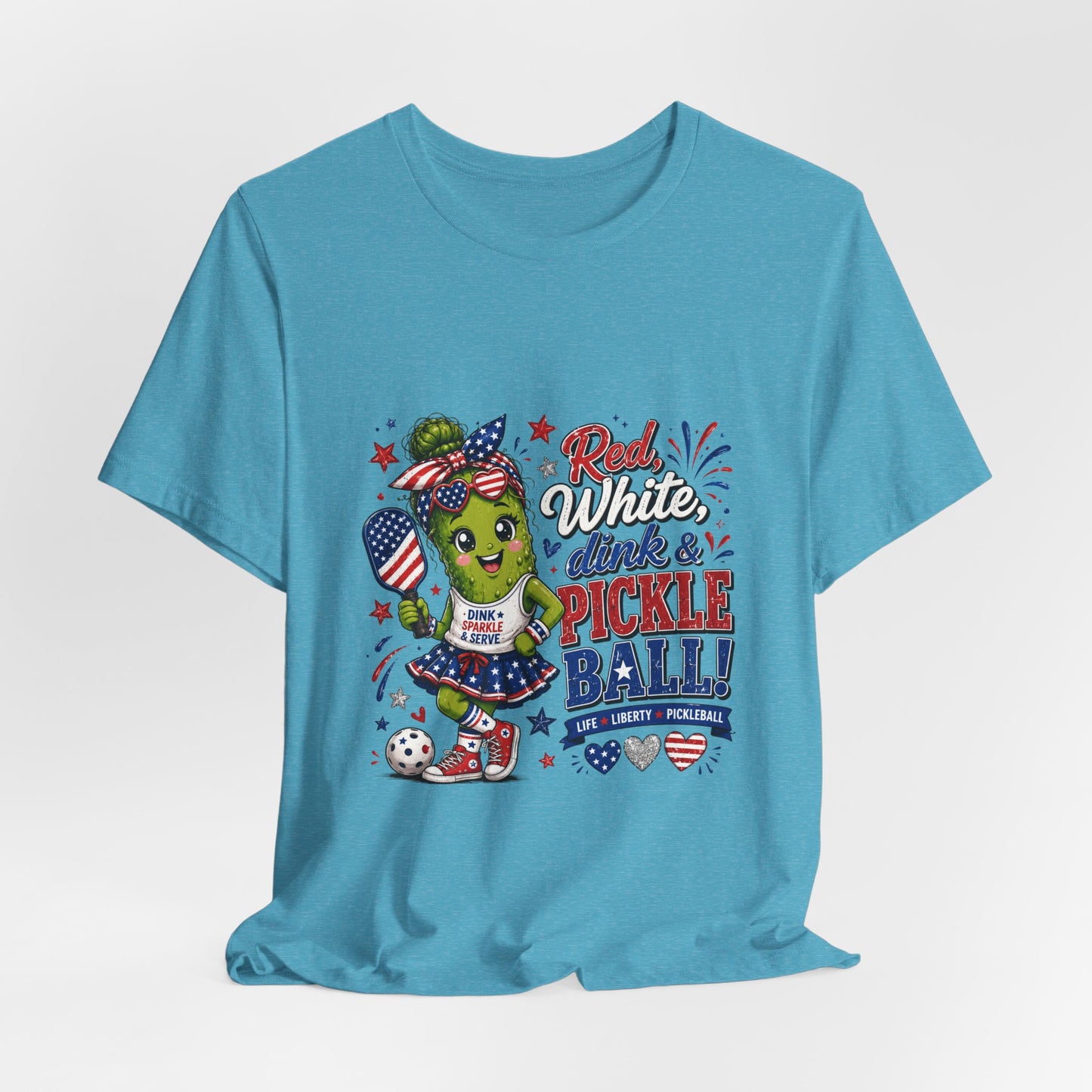 Red, White, Dink & Pickleball Funny Patriotic T-Shirt