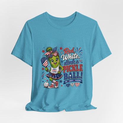 Red, White, Dink & Pickleball Funny Patriotic T-Shirt