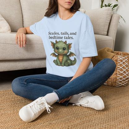 Scales, Tails, and Bedtime Tales Cute Dragon T-Shirt
