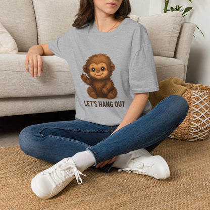 T-Shirt — Cute Baby Monkey "Let’s Hang Out" Graphic Tee