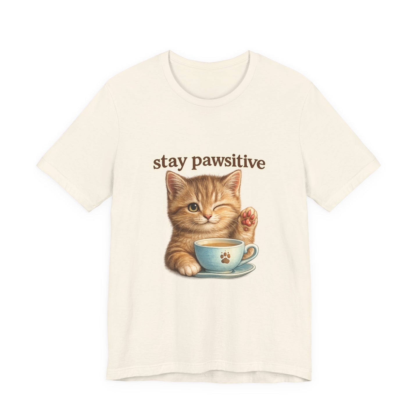 Stay Pawsitive Cute Cat T-Shirt