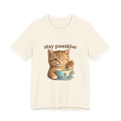 Stay Pawsitive Cute Cat T-Shirt