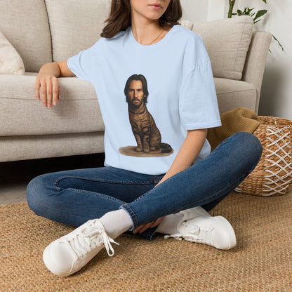 Keanu Reeves Cat Parody — Surreal Celebrity-Style Cat Portrait Shirt