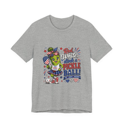 Red, White, Dink & Pickleball Funny Patriotic T-Shirt