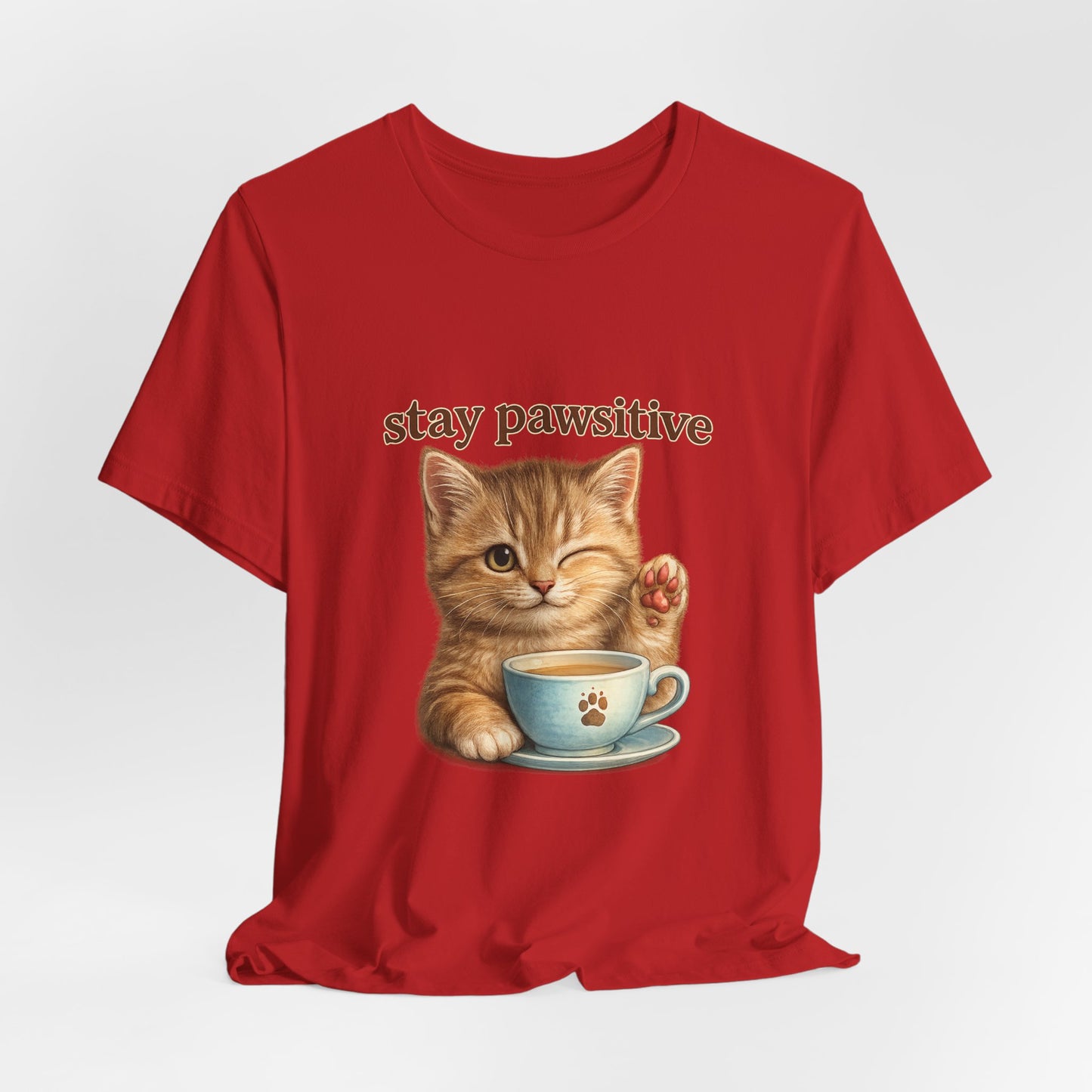 Stay Pawsitive Cute Cat T-Shirt