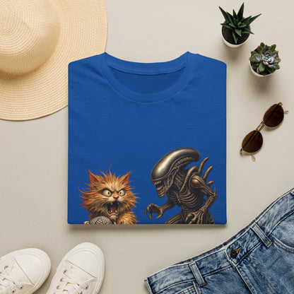 Xenomorph vs. Cat - Alien Graphic T-Shirt — Funny Sci‑Fi Cat Tee