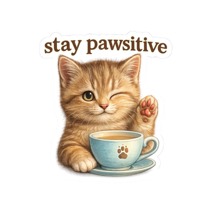 Stay Pawsitive Cute Cat Sticker