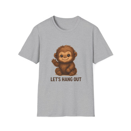 T-Shirt — Cute Baby Monkey "Let’s Hang Out" Graphic Tee
