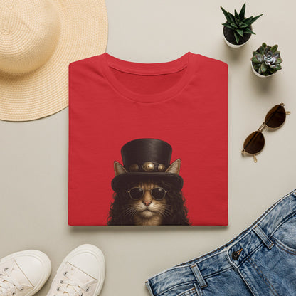 Slash Cat Parody — Vintage Top Hat Guitarist Cat Graphic T‑Shirt